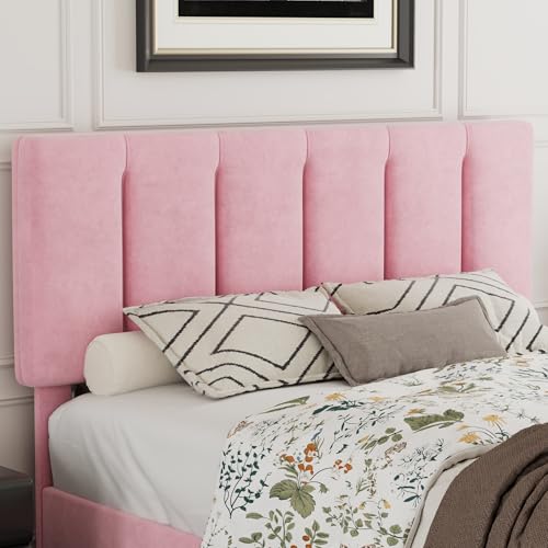Full Size Bed Frame with Upholstered Headboard