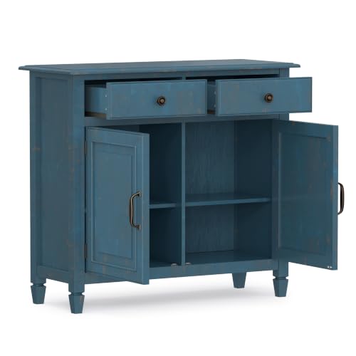 Connaught 40" Wide Solid Wood Cabinet in Distressed Coastal Blue