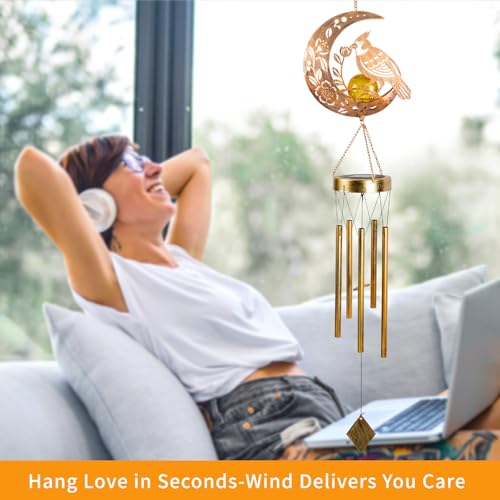 Moon Cardinal Wind Chimes Gift