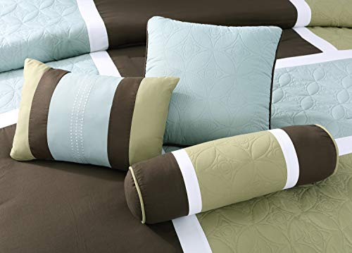7 Piece Quilted Patchwork Comforter Set