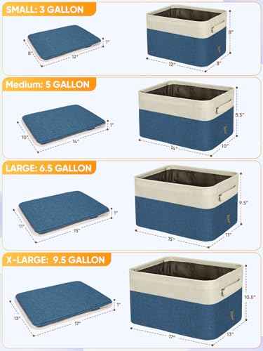 4 Pack Fabric Closet Storage Bins for Shelves (4 Count)