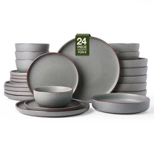 Mercury 24 Piece Stoneware Plates and Bowls