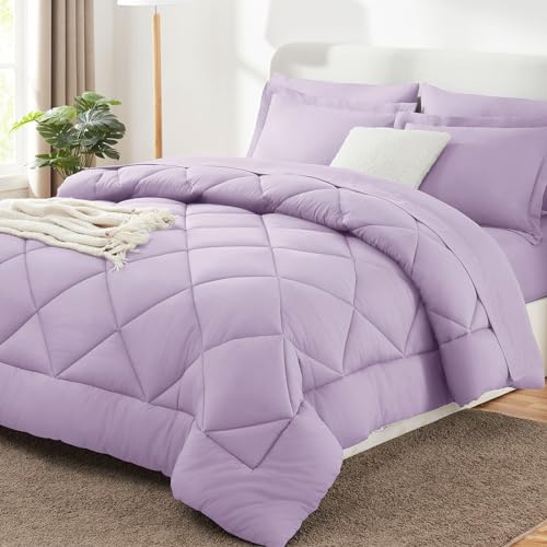 Queen Comforter Set with Sheets Lavender