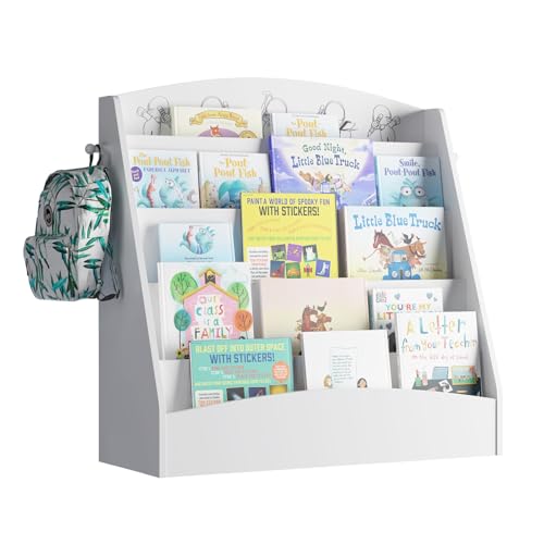 5 Tier Kids Bookshelf Montessori Toddler Book Rack White