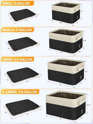 4 Pack Fabric Closet Storage Bins for Shelves (4 Count)