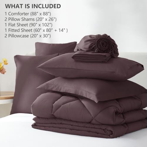 Queen Comforter Set Cocoa Powder