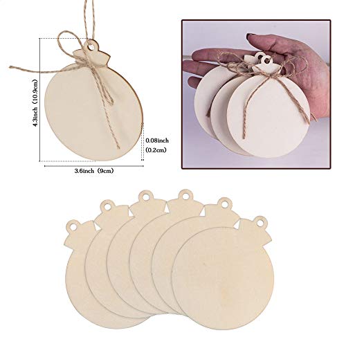 50PCS DIY Wooden Christmas Ornaments (50 Count)