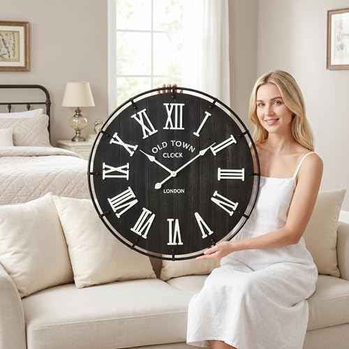 Inch Large Black Wall Clock