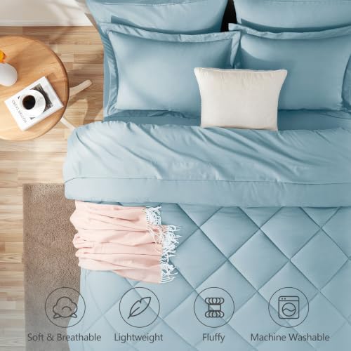 King Size Comforter Set Light Blue