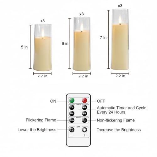 Ivory Flameless LED Pillar Candles (9 Count)