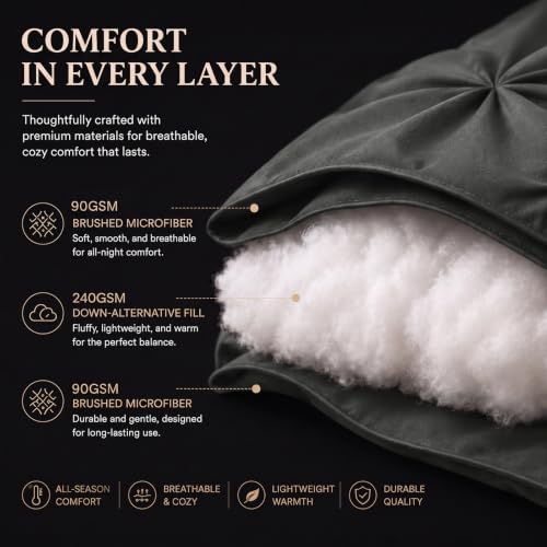 Oversized Queen Comforter Set Dark Grey
