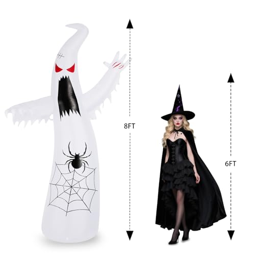 Halloween Inflatable Ghost Decoration (8FT Thriller Spider Ghost)