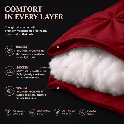 King Size Comforter Set Dark Red