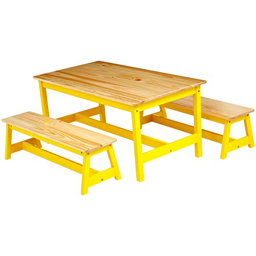 Indoor Kids Picnic Table and Bench Set (3 Count)