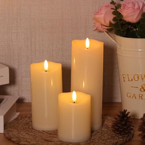 Outdoor Flameless Candles with Remote Timer (3 Count)