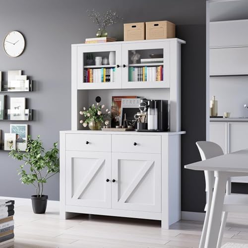 Kitchen Pantry Cabinet with Microwave Stand