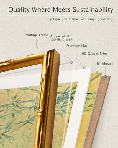 Gold Bamboo Framed Wall Art