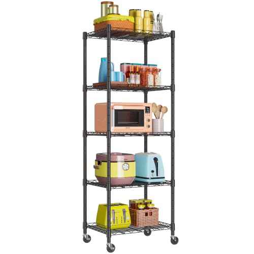 5 Wire Shelving Metal Storage Rack Adjustable Shelves
