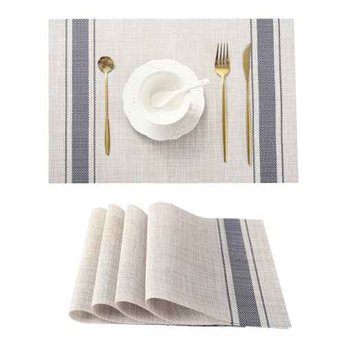 Khaki Blue Placemats (4 Count)