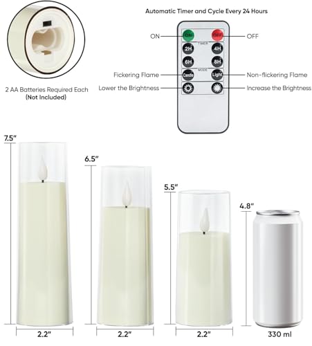 Ivory Flameless Candles with Remote (9 Count)