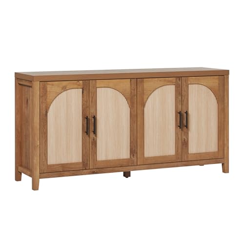 Sasha 4 Door Reeded Sideboard Buffet with Cord Management