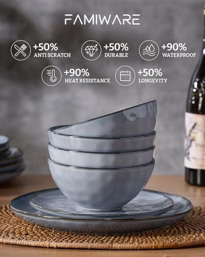 Ocean Round Stoneware Dinnerware Set for 8