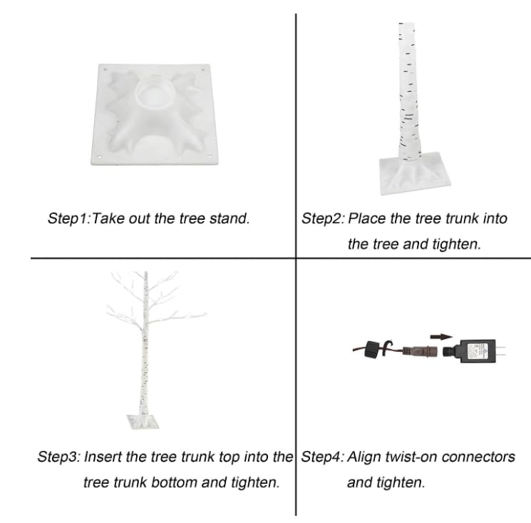 48 LED Lighted Birch Tree