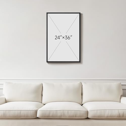 Large Framed Blue Gray Modern Abstract Wall Art