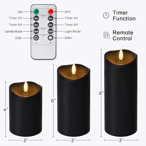 Outdoor Flameless Candles with Remote Timer (3 Count)