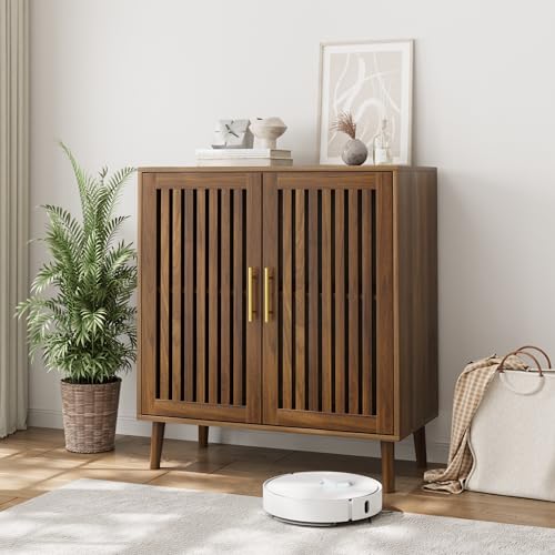 32″ Modern Farmhouse Sideboard Cabinet with Louvered Doors