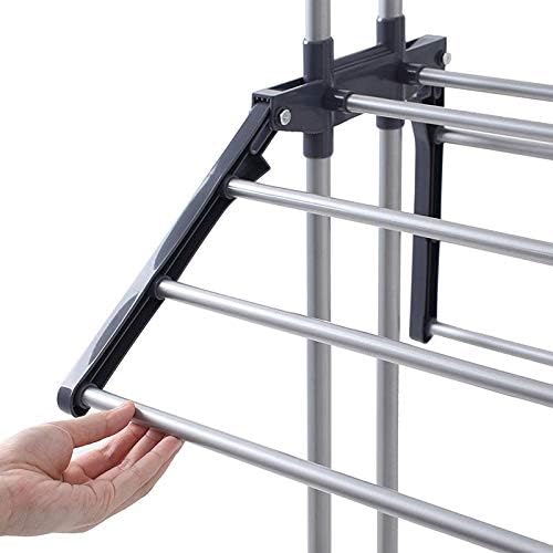 Foldable, Rolling, Stainless Steel Rods & Compact Storage Laundry Clothes Drying Rack System, Made-in-Korea, Premium Size