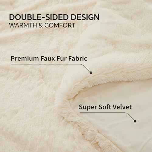 Cream White Fluffy Comforter Set King