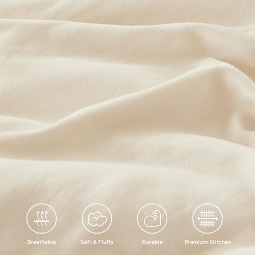 Beige Super King Plus Ruffle Comforter Set
