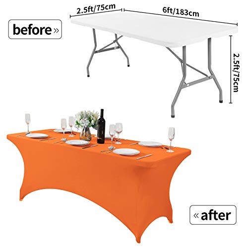 2Pack Spandex Table Cover for 6Ft or 4fT or 8ft Table Universal Fitted Stretch Tablecloth for Party