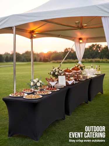 Bulk 10 Pack 8Ft Tablecloths for Hotels (10 Count)