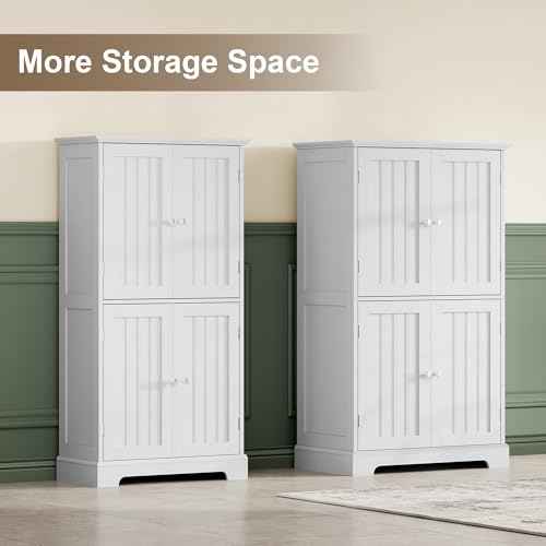 Bathroom Floor Cabinet with Adjustable Shelves