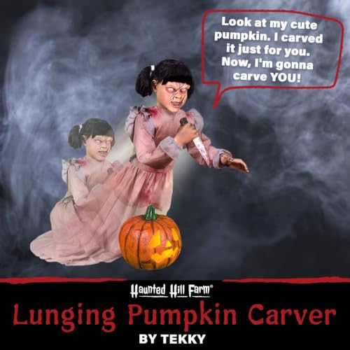 Lunging Pumpkin Carver Zombie Girl by Tekky (Lunging Pumpkin Carver)