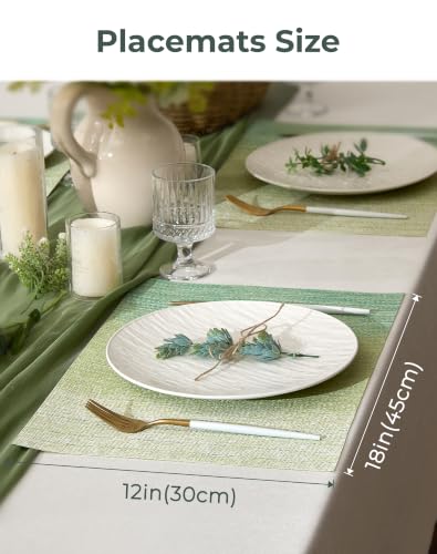 Gradient Green Woven Placemats Set of 24 (24 Count)