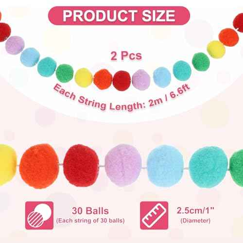 13Ft Pom Pom Garland Decorations