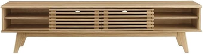 Modway Render Mid-Century Modern Low Profile 70 Inch Media Console TV Stand in Oak, 70"