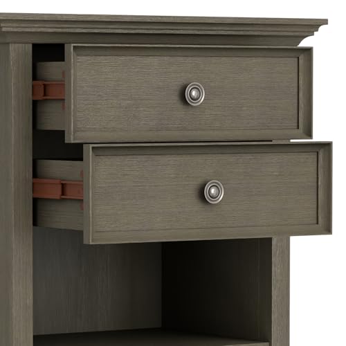 Amherst 24" Wide Solid Wood Bedside Table in Farmhouse Grey