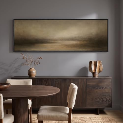 Large Framed Horizontal Abstract Landscape Wall Art for Living Room