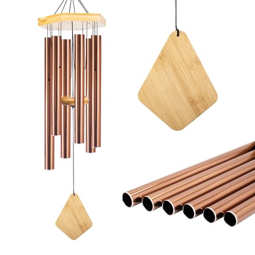 Memorial Wind Chimes 30 inch Red Copper Deep Tone Sympathy Gift Patio Porch