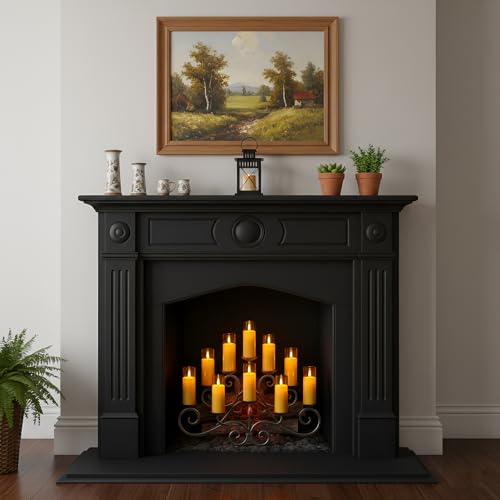 Amber Flameless LED Pillar Candles (9 Count)