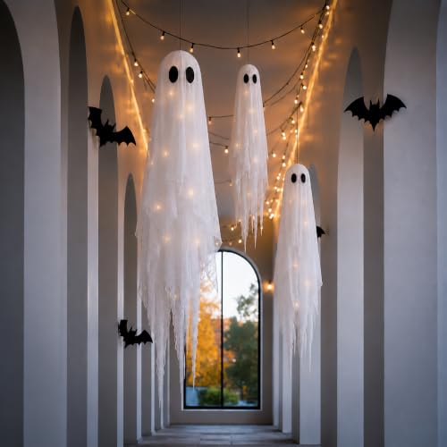 3 Packs Halloween Decorations Outdoor (3 Pack Hanging Ghost)