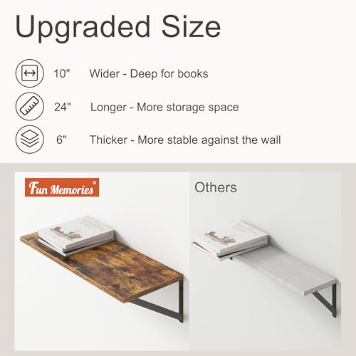 Deep Floating Shelves for Wall (2 Count)