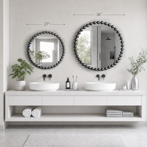 36 inch Black Round Mirror