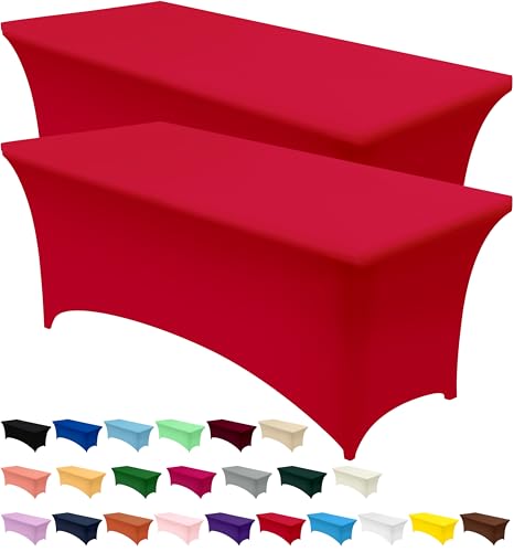 Spandex Table Cloth 2 Pack [6FT (2 Count)