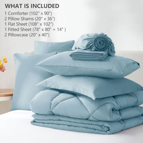 King Size Comforter Set Light Blue