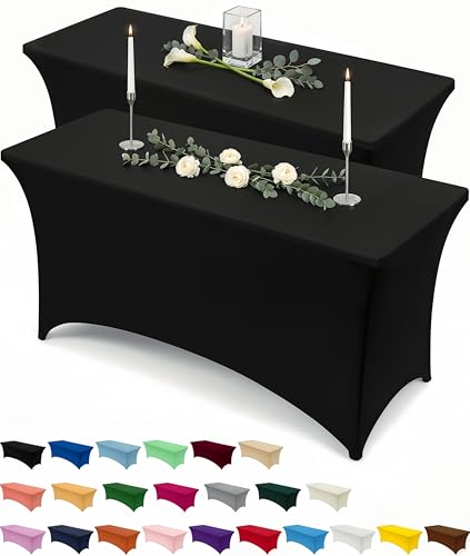 Spandex Tablecloth 2 Pack [6FT (2 Count)
